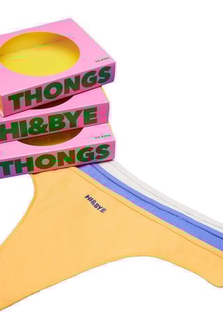 3 strings - Bleu cobalt, gris clair chiné et jaune