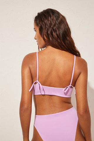 Haut de maillot réversible - Rose et blanc