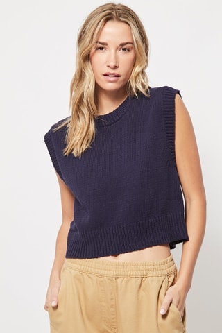 Pull sans manches Bleu marine