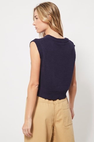 Pull sans manches Bleu marine
