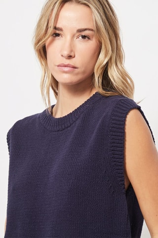 Pull sans manches Bleu marine
