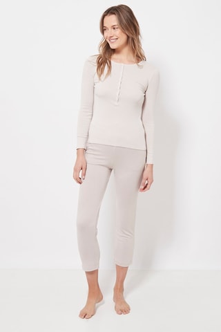 Jogging taille haute Ecru