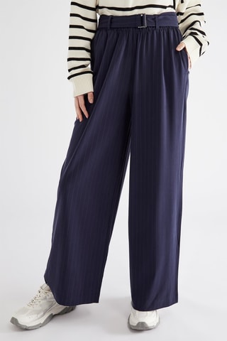 Pantalon taille haute - Bleu marine