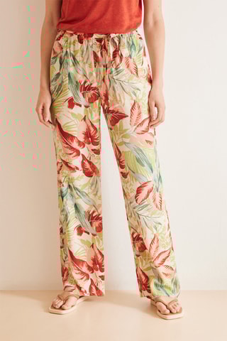 Pantalon taille haute - Rouge