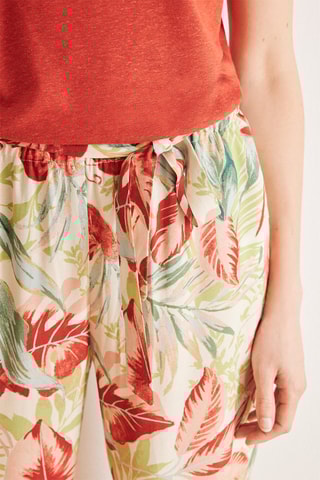 Pantalon taille haute - Rouge