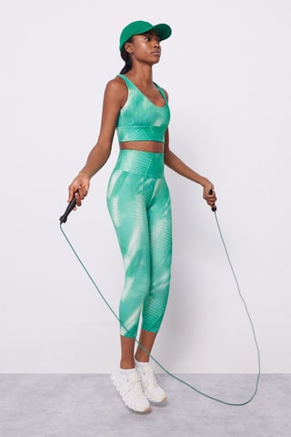 Brassière de sport tie and dye - Vert et blanc
