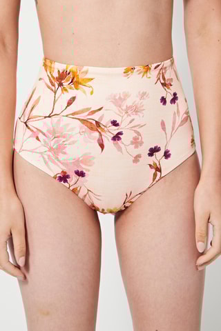 Bas de maillot taille haute Rose