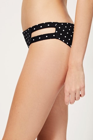 Bas de maillot texturé à pois Noir et écru
