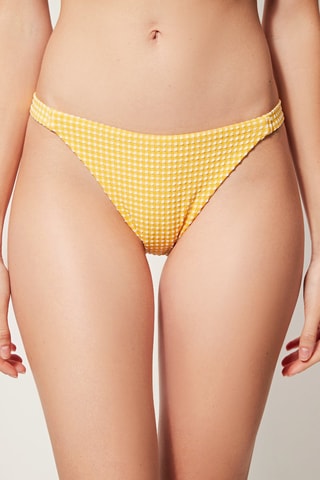 Bas de maillot texturé Jaune et écru