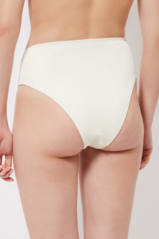 Bas de maillot taille haute Ecru
