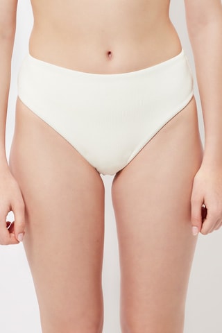 Bas de maillot taille haute Ecru