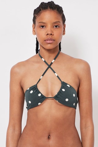 Haut de maillot taille haute Vert foncé