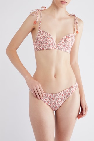Bas de maillot - Rouge brique et blanc