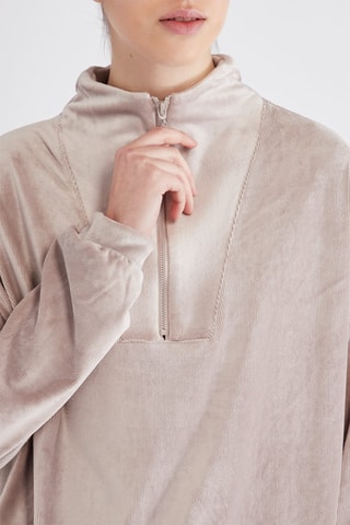 Sweat de pyjama en velours - Beige