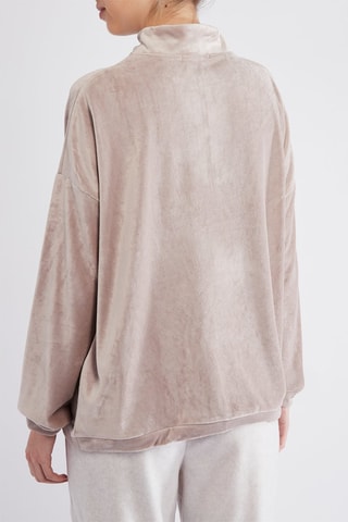 Sweat de pyjama en velours - Beige