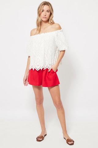 Top en broderie anglaise Blanc