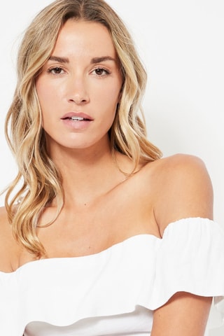 Crop top en lin - Blanc