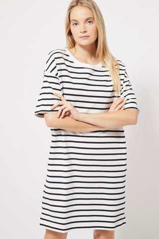 Robe t-shirt Blanc et bleu marine