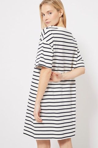 Robe t-shirt Blanc et bleu marine