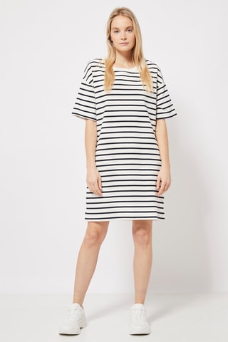 Robe t-shirt Blanc et bleu marine