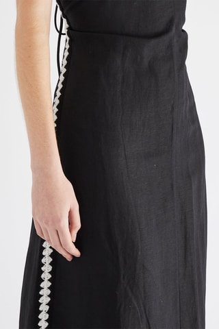 Robe longue en lin - Noir