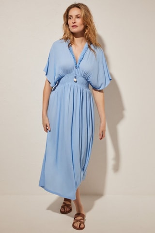 Robe midi - Bleu