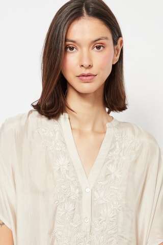 Kaftan en soie - Beige