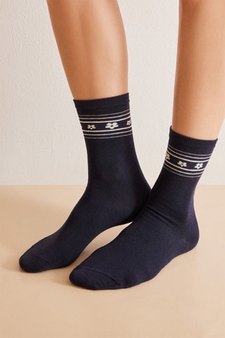 3 paires de chaussettes - Bleu marine et blanc