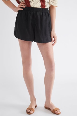 Short en lin - Noir