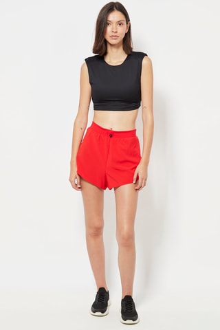 Short de running taille haute - Rouge