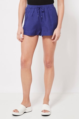 Short en lin taille haute Indigo