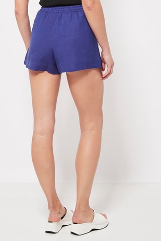 Short en lin taille haute Indigo