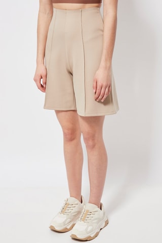 Bermuda taille haute Beige