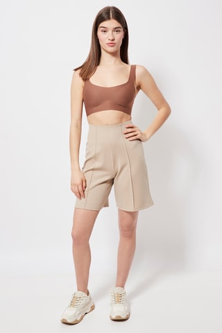Bermuda taille haute Beige