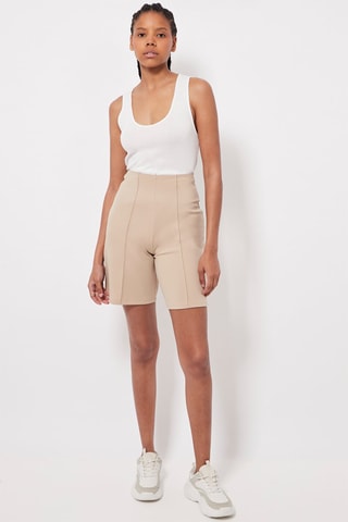 Bermuda taille haute Beige