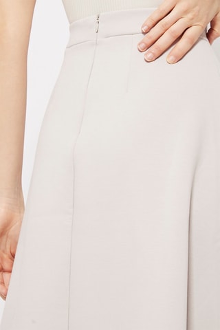 Jupe midi taille haute Beige