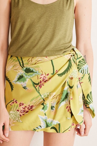 Jupe-short taille haute - Jaune