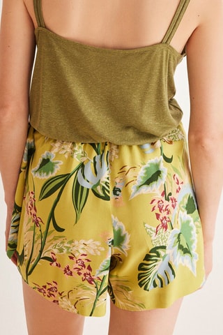 Jupe-short taille haute - Jaune