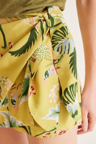 Jupe-short taille haute - Jaune