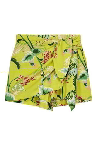 Jupe-short taille haute - Jaune