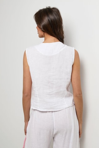 Mouwloos Linnen Vest - Wit - 100% linnen