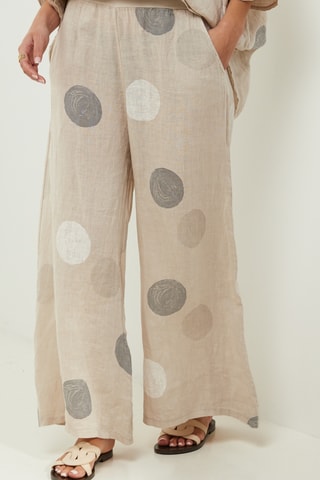 100% Linnen Broek - Beige