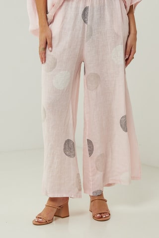 100% Linnen Broek - Roze