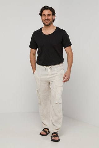Linnen Cargobroek - Beige - 100% linnen