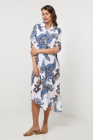 Linnen Blouse-jurk - Wit - 100% linnen