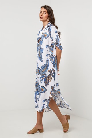 Linnen Blouse-jurk - Wit - 100% linnen