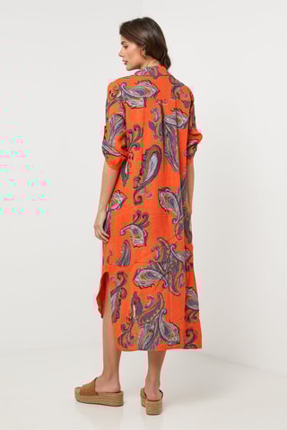 Linnen Blouse-jurk - Oranje - 100% linnen