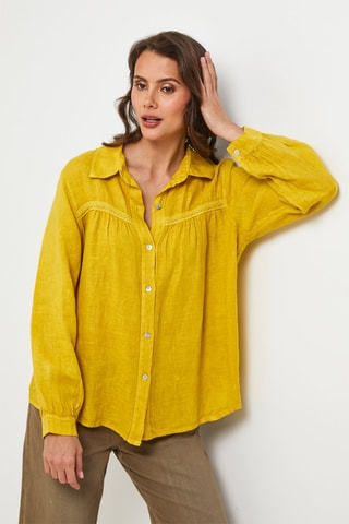 Linnen Blouse - Geel - 100% linnen
