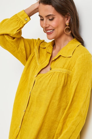 Linnen Blouse - Geel - 100% linnen