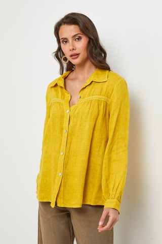 Linnen Blouse - Geel - 100% linnen
